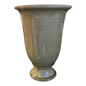 Vintage Emerson Creek Pottery Vase Olive Green Made In Bedford Virginia 2005